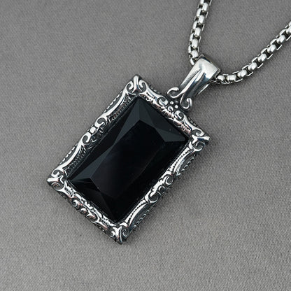 Live Black Zircon Lucky Boys Titanium Pendants