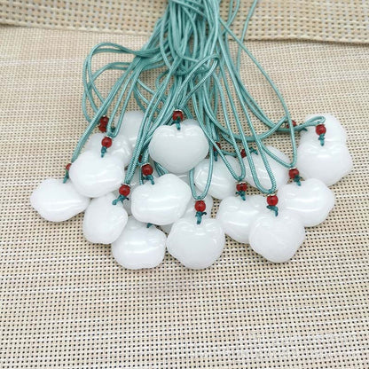 Women's & Men's Natural Jade Peace Buckle Braided Rope Necklaces