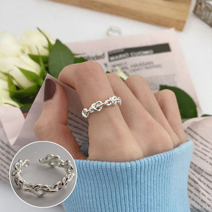 Sweet Cutout Flower Female Exquisite Elegant Gentle Temperament Open Rings