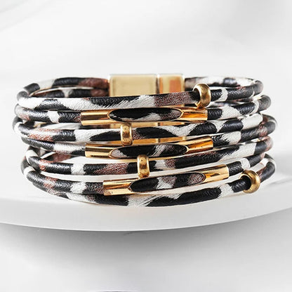 Women's Summer Fashion Copper Tube Accessories Leather Bracelets