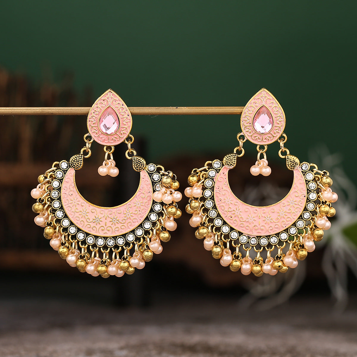 Alloy Ornament High Profile Retro Indian Style Hollow Earrings