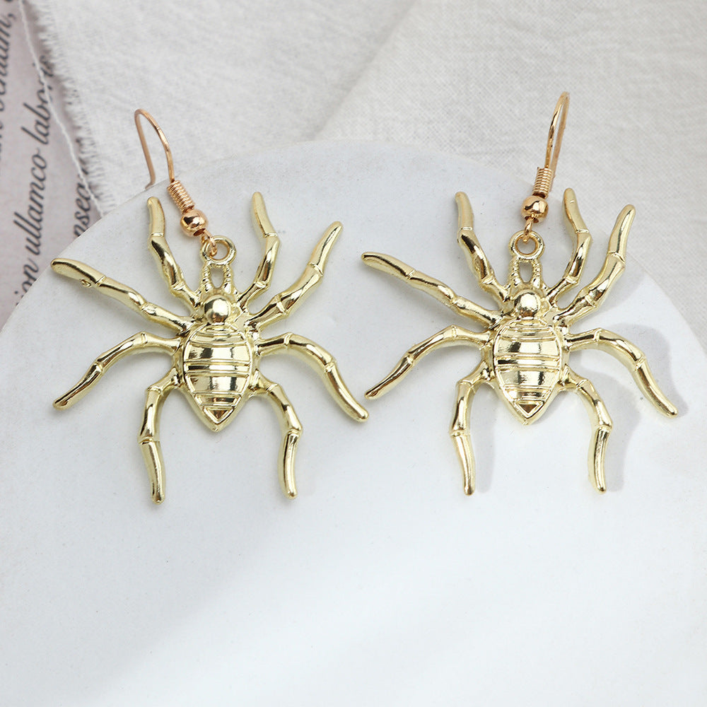 Animal Halloween Personality Retro Metal Spider Earrings