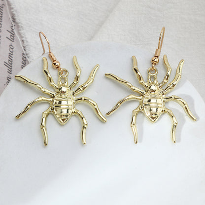 Animal Halloween Personality Retro Metal Spider Earrings