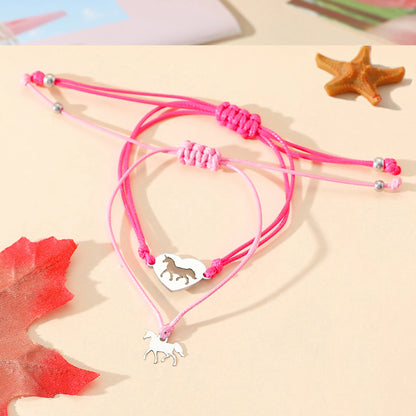 Suit Creative Stainless Steel Heart Unicorn Bracelets