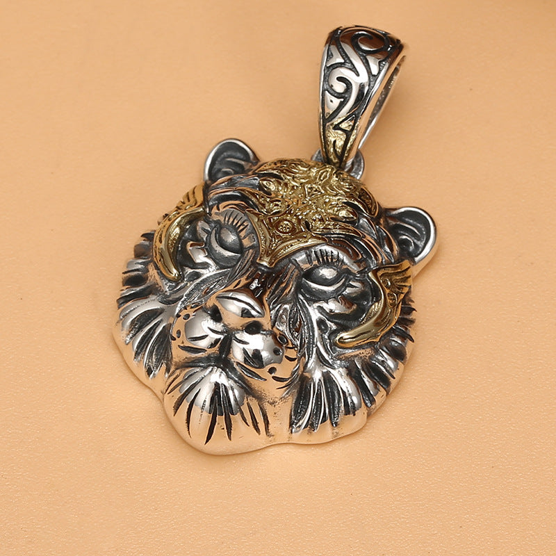 Men's Tiger Life Domineering Head Trendy Match Niche Pendants