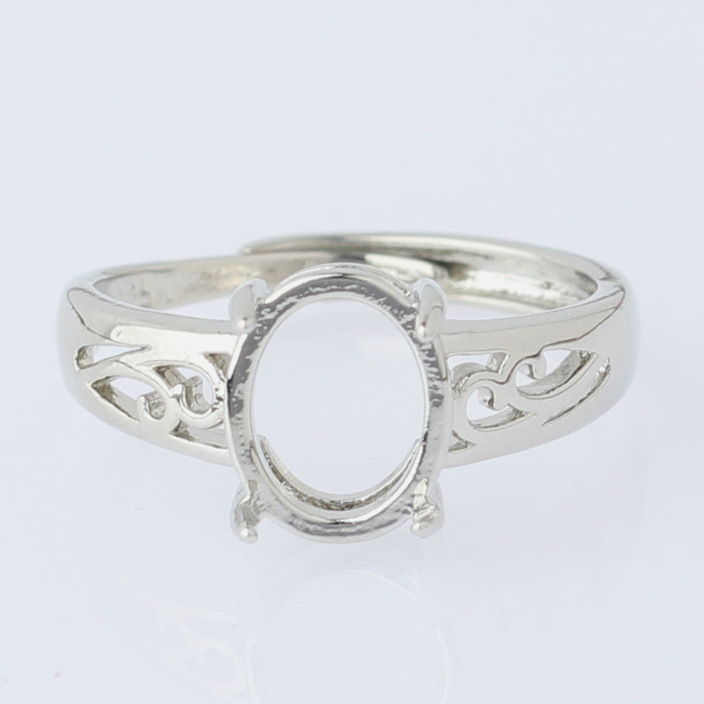 Frame Open Mouth Autumn Copper Alloy Electroplating Sier Rings