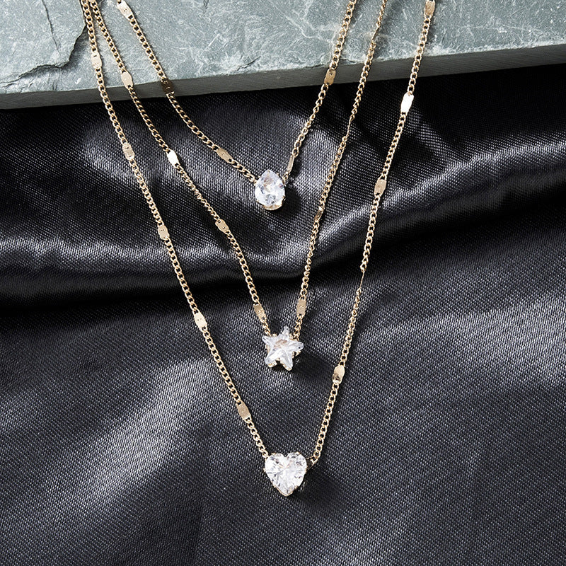 Fashion Simple Five-pointed Star Heart Water Necklaces