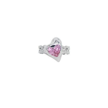 Women's Colorful Heart-shaped Zircon Style Combination Niche High Sense Adjustable Rings