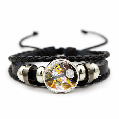 Women's & Men's Leather Time Stone Woven Hand Jewelry Bracelets