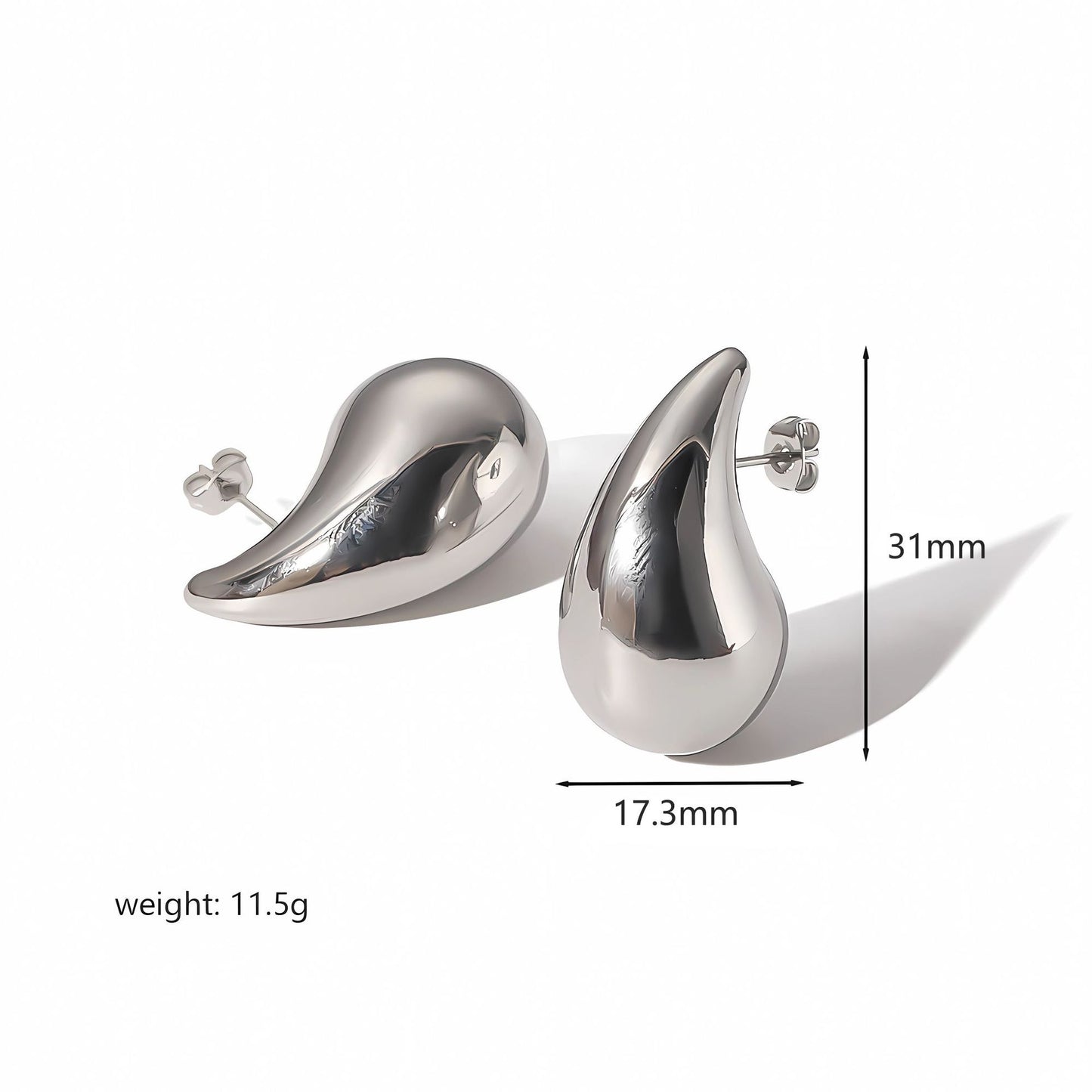 Chubby Hollow Water Drop Stainless Steel Rings