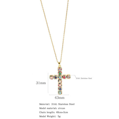 Plating Cross Female Titanium Steel Clavicle Necklaces