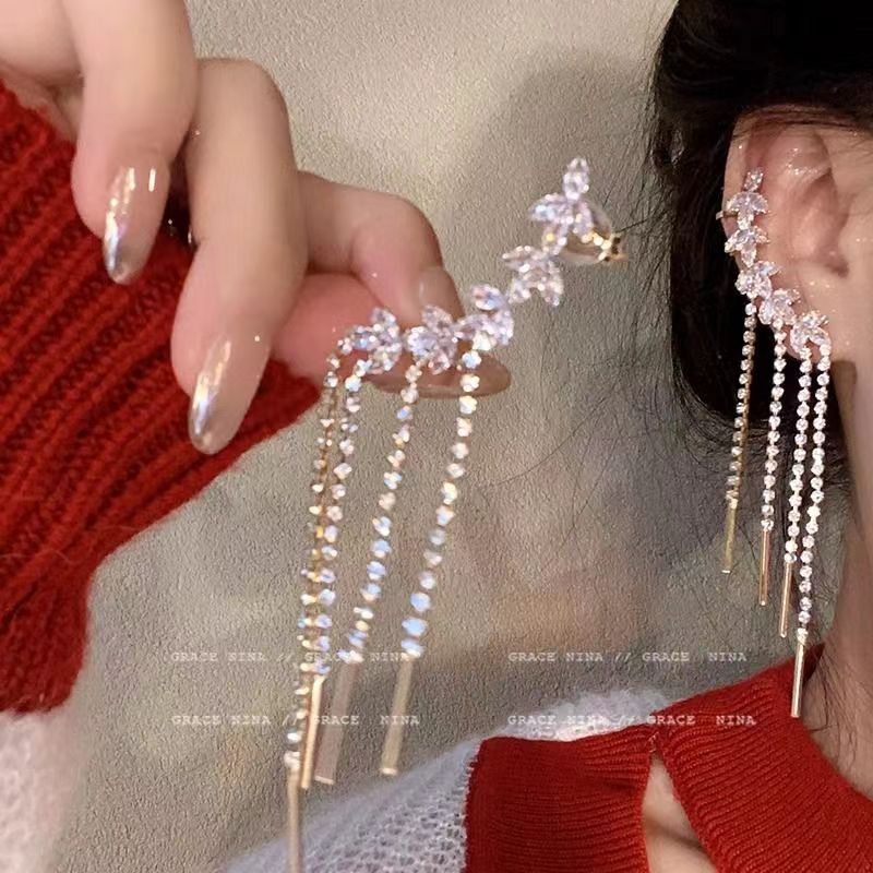 Women's Sier Needle Fresh Flower For Trendy Earrings