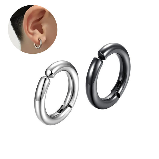 Men's Korean Style Titanium Steel Ear Clips Earrings