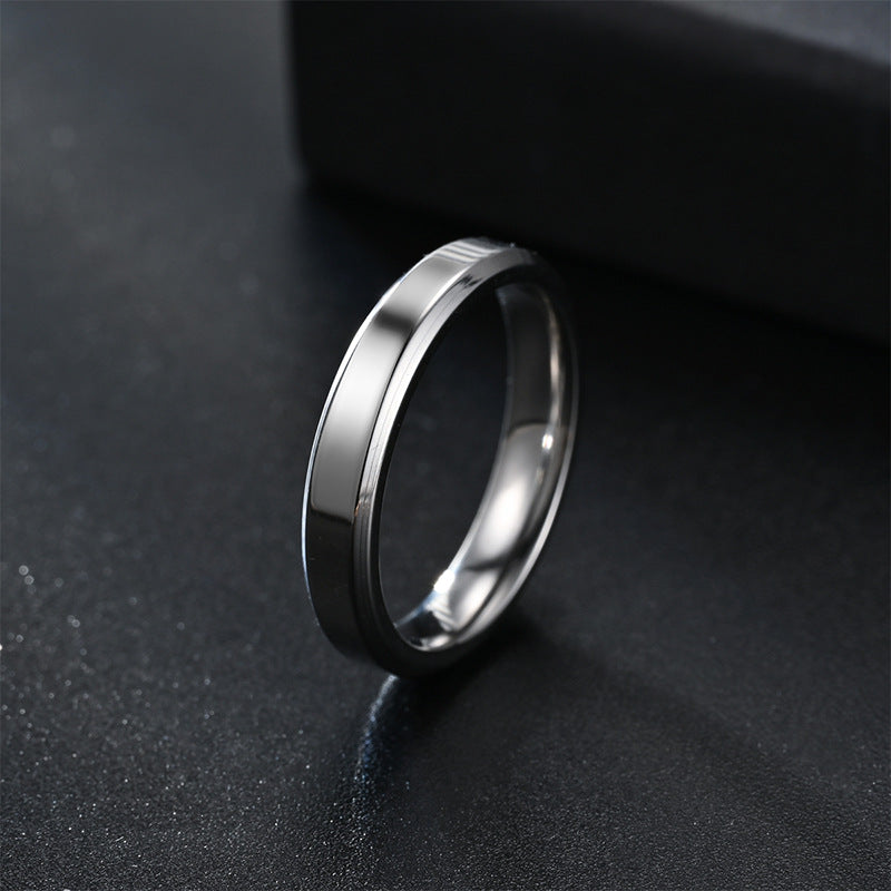 Steel Design Double Bevel Mirror Stainless Rings