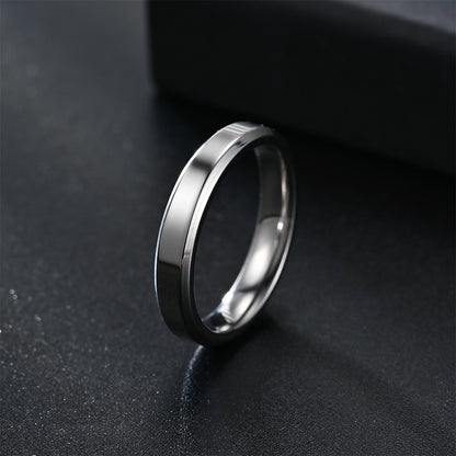 Steel Design Double Bevel Mirror Stainless Rings