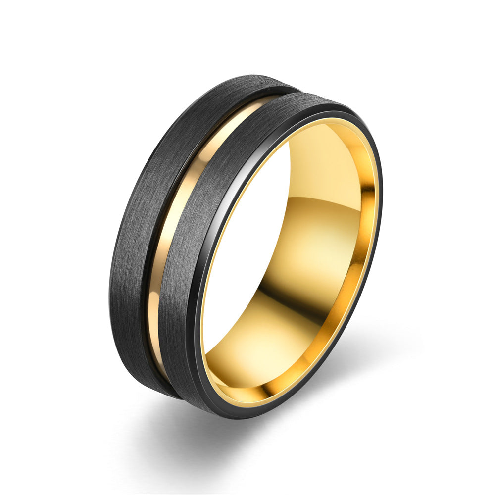 Men's Fashion Room Two-tone Black Gold Source Rings