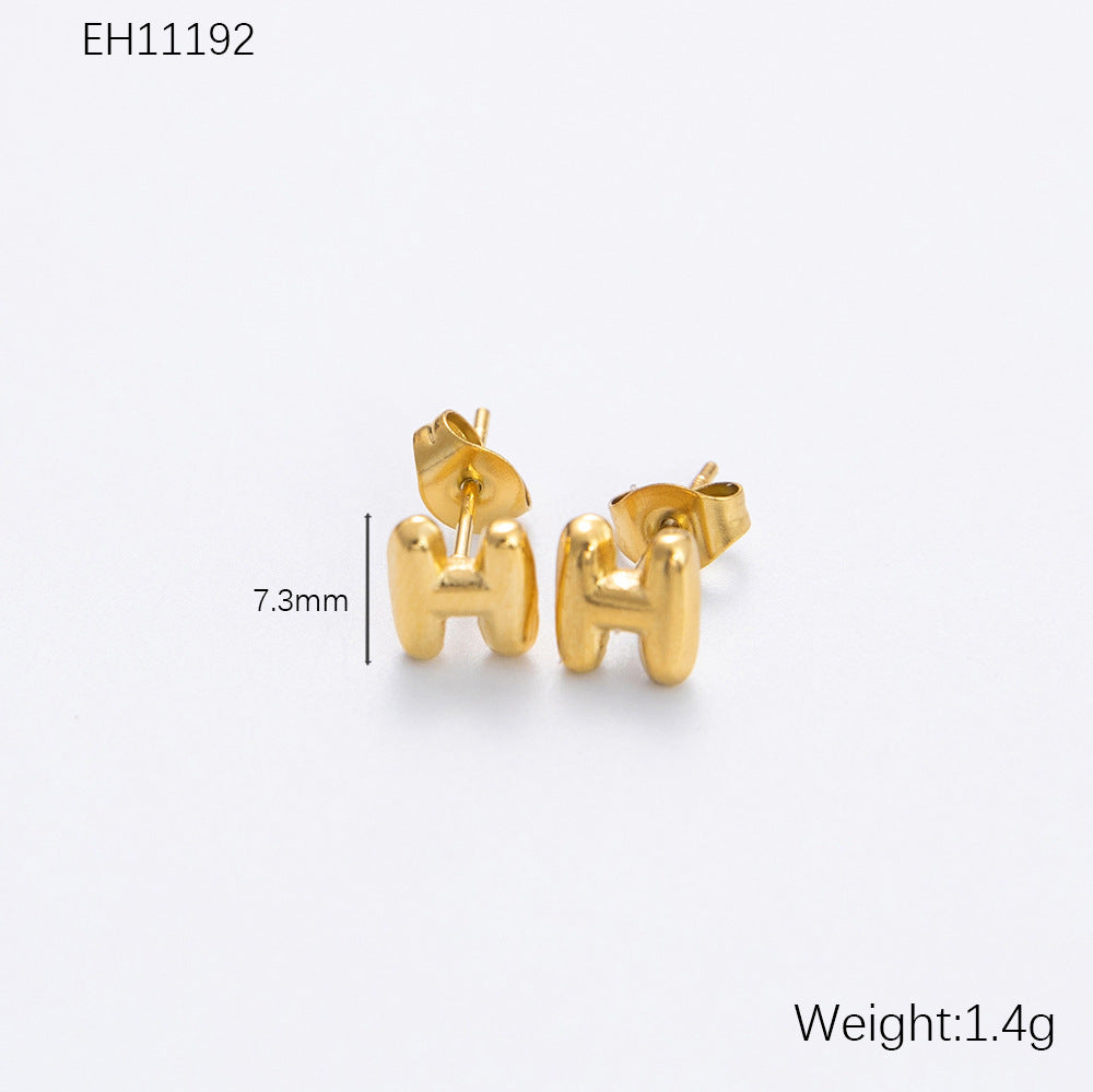 Women's Alphabet Letter Stainless Steel Gold-plated High-grade Affordable Luxury Earrings