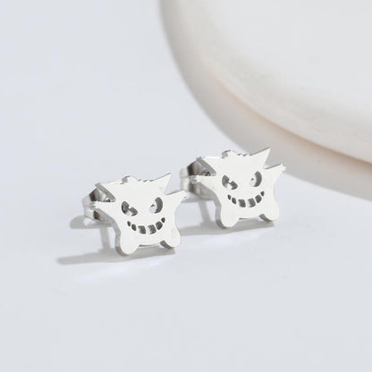 Halloween Bat Stainless Steel Small Animal Earrings