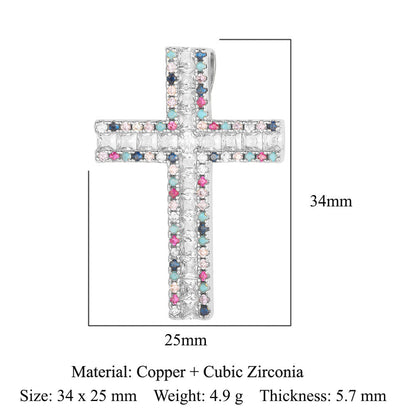 Cross Color Zirconium Copper Zircon Ornament Pendants