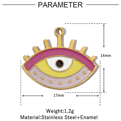 Women's Colorful Oil Titanium Steel Glasses Palm Necklaces