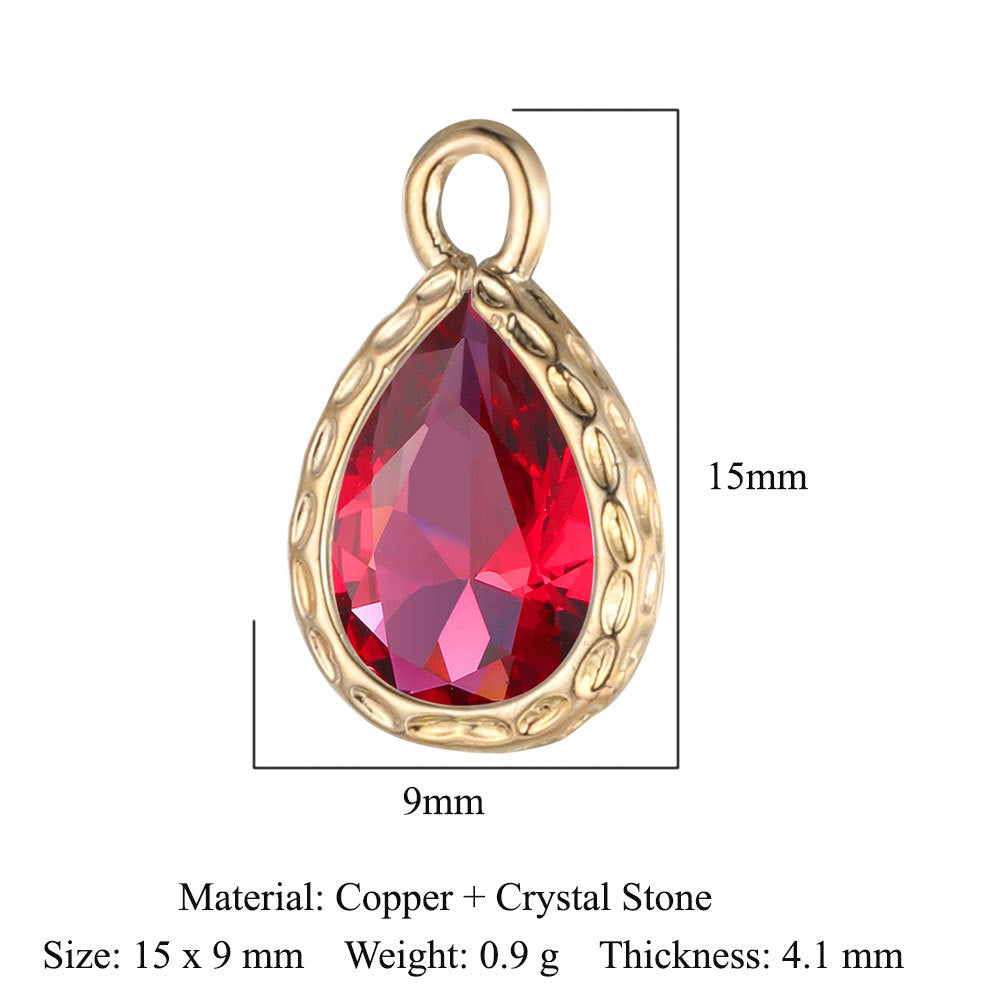 Copper Glass Crystal Geometric Round Ornament Pendants