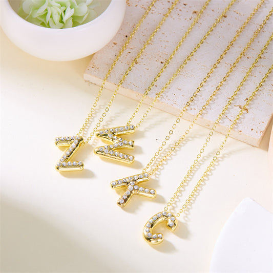 Chubby Letter Clavicle Chain Simplicity Birthday Necklaces