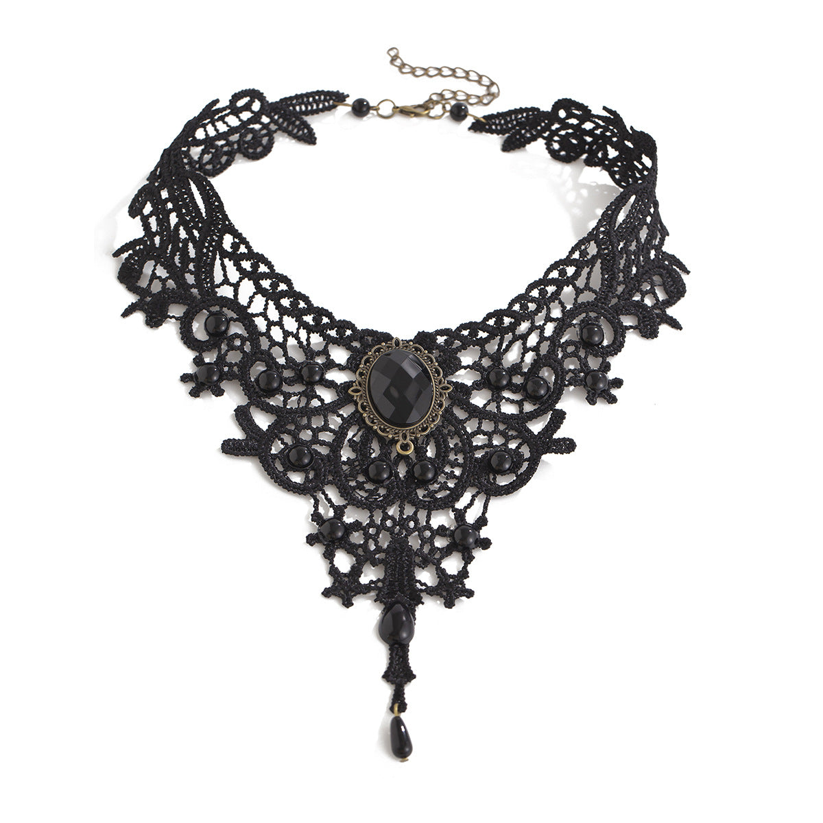 Gothic Style Halloween Party Geometric Lace Necklaces