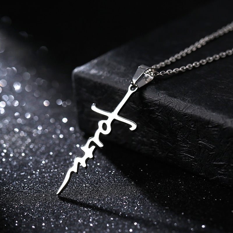 Cross Hip Hop Disco Letters Ornament Necklaces