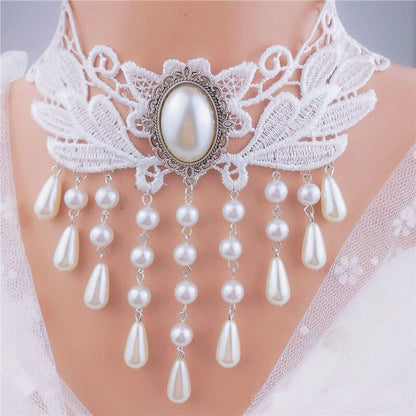 Dark Style Lolita Gothic Female Vintage Rose Necklaces