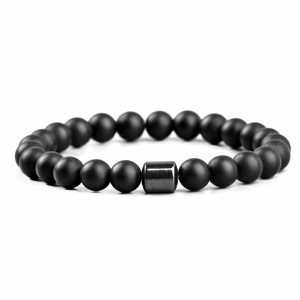 Men's Natural Stone Beaded Volcanic Rock Magnetic Bracelets