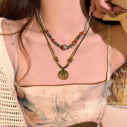 Women's Chinese Retro Ethnic Style Design High-grade Sweater Chain Necklaces