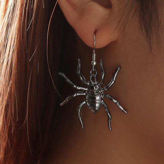 Animal Halloween Personality Retro Metal Spider Earrings