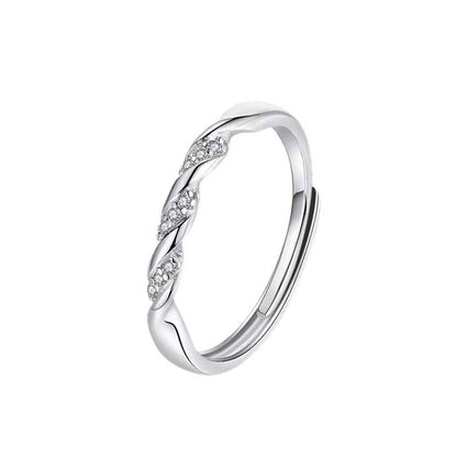 Women's & Men's Sier Pair Of Mobius Strip Couple Rings