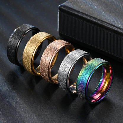 Titanium Steel Frosted Female Korean Fashion Rings