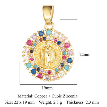 Cross Color Zirconium Copper Zircon Ornament Pendants