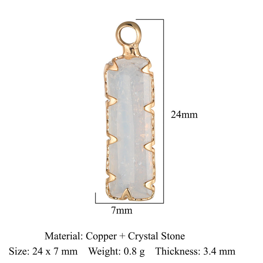 Rectangle Copper Glass Crystal Shuttle Eyes Pendants