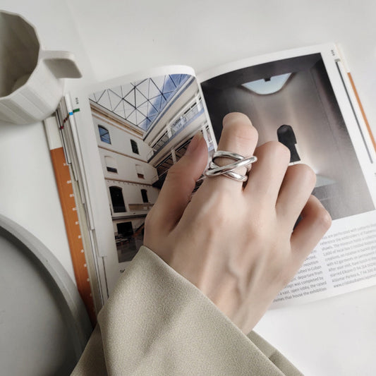 Network Woven Female Autumn Live Fashion Rings