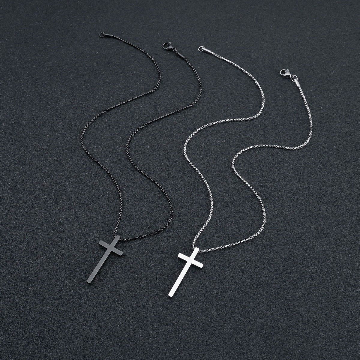 Men's Simple Fashion Cross Titanium Steel Ornament Pendants