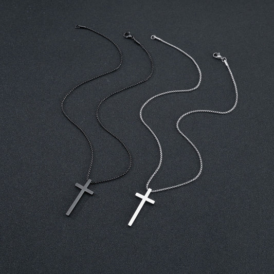 Men's Simple Fashion Cross Titanium Steel Ornament Pendants