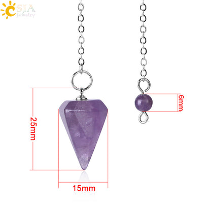 Summer Crystal Stone Rhombus Section Tapered Pendulum Pendants