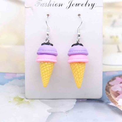 Ice Cream Candy Drink Resin Homemade Earrings