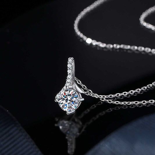 Color Moissanite Clavicle Chain Micro Plated Gifts For Necklaces