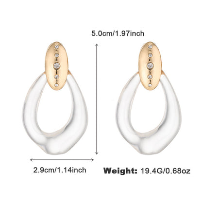 Women's Alloy Spot Drill Transparent Resin Personalized Earrings