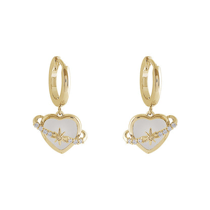 Women's High-grade Light Extravagant Love Heart Opal Earrings