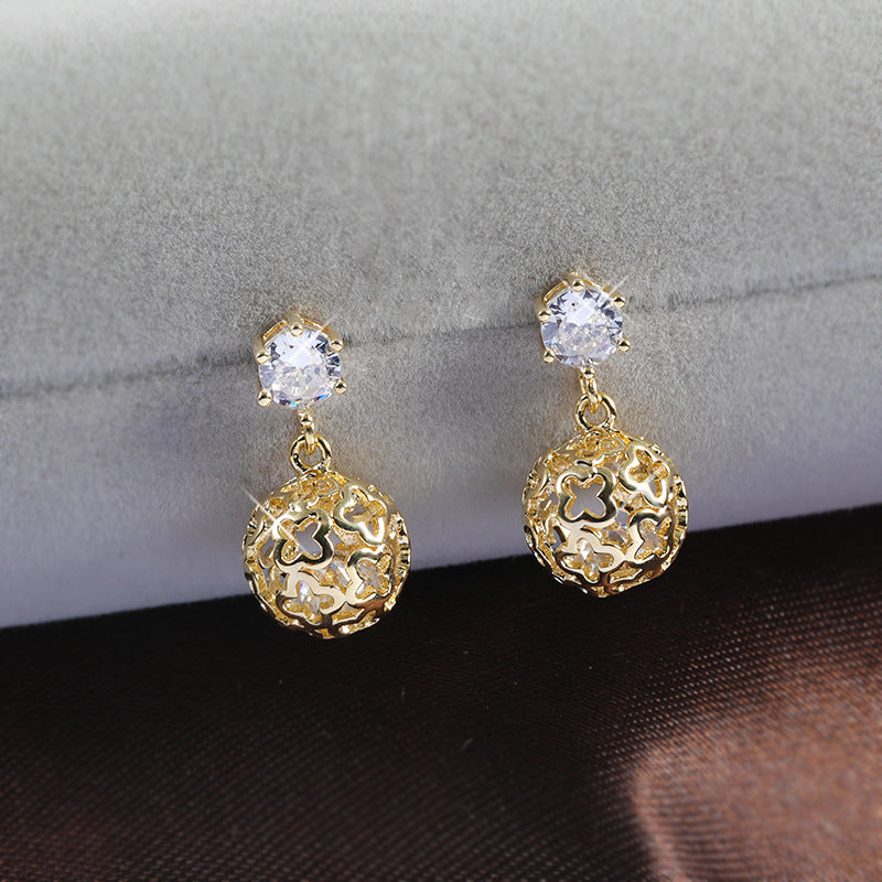 Style Ball Sier Simple Pearl Frosty Elegant Earrings