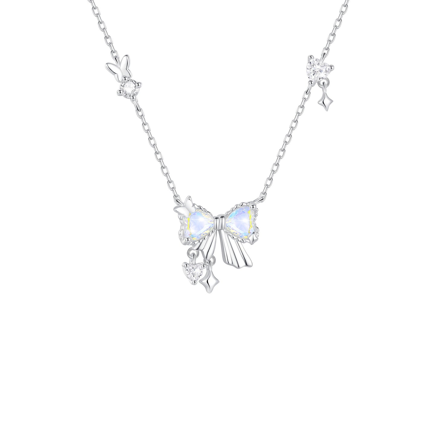 Sier Dream Sweetheart Bow Jewelry Suit Necklaces