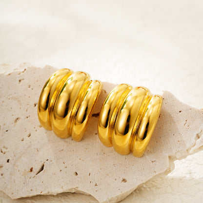 Smooth Arc Claw Ear High Profile Large Earrings