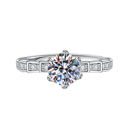 Elegant Imitation Moissanite Open Adjustable Live Broadcast Rings