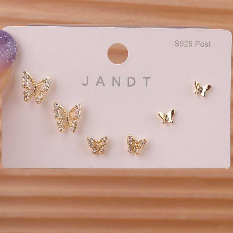 Set Small Ear Niche Design Light Earrings