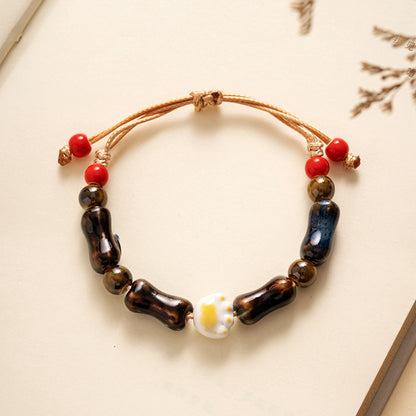 Ceramic Ornament Fashion Flower Glaze Beads Casual Bracelets